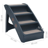 NNEVL Folding 4-Step Dog Stairs Dark Grey