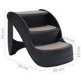 NNEVL Folding 3-Step Dog Stairs Black