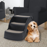 NNEVL Folding 3-Step Dog Stairs Black