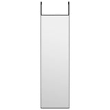 NNEVL Door Mirror Black 30x100 cm Glass and Aluminium