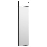 NNEVL Door Mirror Black 30x100 cm Glass and Aluminium