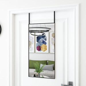 NNEVL Door Mirror Black 40x80 cm Glass and Aluminium