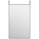 NNEVL Door Mirror Black 50x80 cm Glass and Aluminium