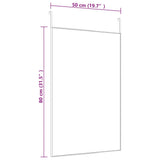 NNEVL Door Mirror Black 50x80 cm Glass and Aluminium