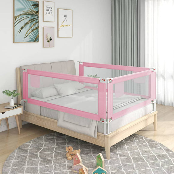 NNEVL Toddler Safety Bed Rail Pink 90x25 cm Fabric