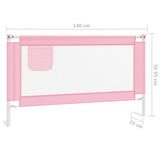 NNEVL Toddler Safety Bed Rail Pink 140x25 cm Fabric