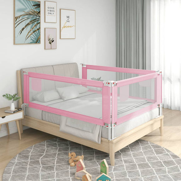 NNEVL Toddler Safety Bed Rail Pink 140x25 cm Fabric