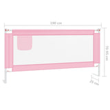 NNEVL Toddler Safety Bed Rail Pink 190x25 cm Fabric