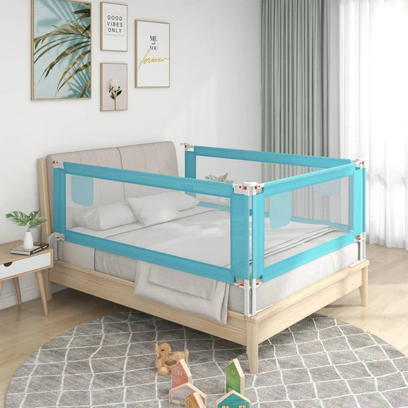 NNEVL Toddler Safety Bed Rail Blue 90x25 cm Fabric