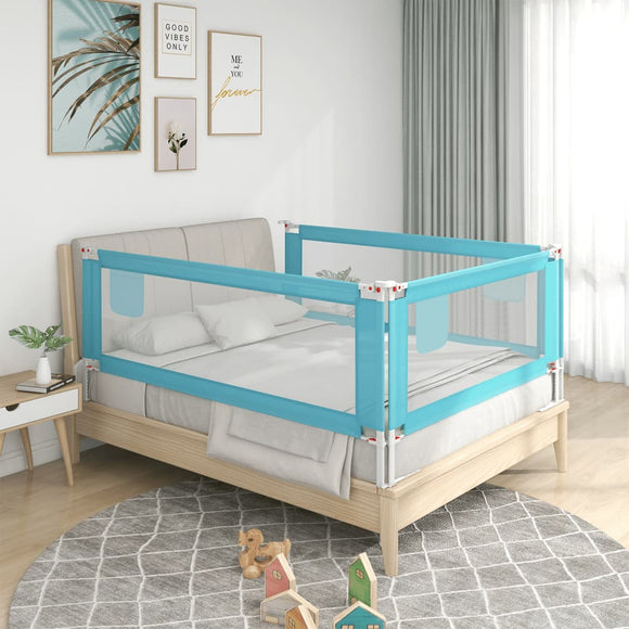 NNEVL Toddler Safety Bed Rail Blue 190x25 cm Fabric