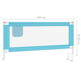 NNEVL Toddler Safety Bed Rail Blue 200x25 cm Fabric