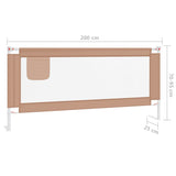 NNEVL Toddler Safety Bed Rail Taupe 200x25 cm Fabric