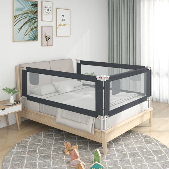 NNEVL Toddler Safety Bed Rail Dark Grey 90x25 cm Fabric
