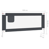 NNEVL Toddler Safety Bed Rail Dark Grey 190x25 cm Fabric