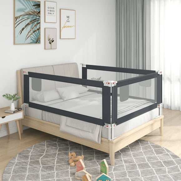 NNEVL Toddler Safety Bed Rail Dark Grey 190x25 cm Fabric