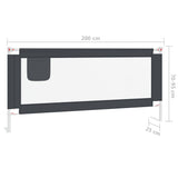 NNEVL Toddler Safety Bed Rail Dark Grey 200x25 cm Fabric