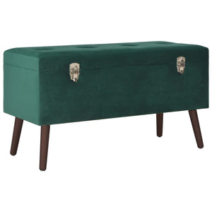 NNEVL Bench with Storage Compartment Green 80 cm Velvet