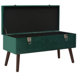 NNEVL Bench with Storage Compartment Green 80 cm Velvet