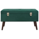 NNEVL Bench with Storage Compartment Green 80 cm Velvet