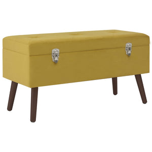 NNEVL Bench with Storage Compartment Mustard Yellow 80 cm Velvet