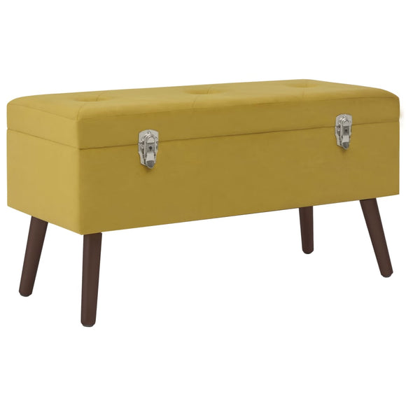 NNEVL Bench with Storage Compartment Mustard Yellow 80 cm Velvet