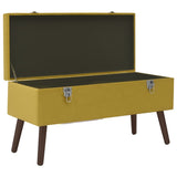 NNEVL Bench with Storage Compartment Mustard Yellow 80 cm Velvet