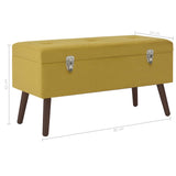 NNEVL Bench with Storage Compartment Mustard Yellow 80 cm Velvet