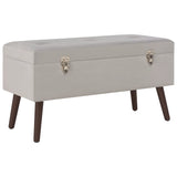 NNEVL Bench with Storage Compartment Grey 80 cm Velvet