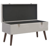 NNEVL Bench with Storage Compartment Grey 80 cm Velvet