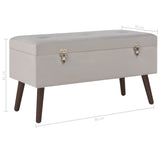 NNEVL Bench with Storage Compartment Grey 80 cm Velvet