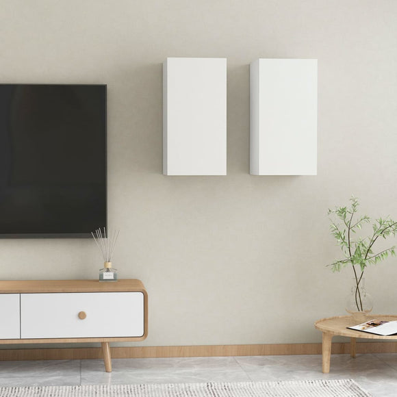 NNEVL TV Cabinets 2 pcs White 30.5x30x60 cm Chipboard