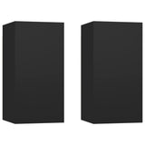 NNEVL TV Cabinets 2 pcs Black 30.5x30x60 cm Chipboard