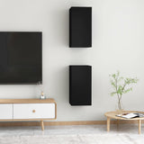 NNEVL TV Cabinets 2 pcs Black 30.5x30x60 cm Chipboard