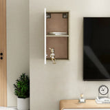NNEVL TV Cabinet White and Sonoma Oak 30.5x30x60 cm Chipboard