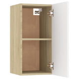 NNEVL TV Cabinet White and Sonoma Oak 30.5x30x60 cm Chipboard