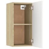 NNEVL TV Cabinets 2 pcs White and Sonoma Oak 30.5x30x60 cm Chipboard