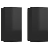 NNEVL TV Cabinets 2 pcs High Gloss Black 30.5x30x60 cm Chipboard