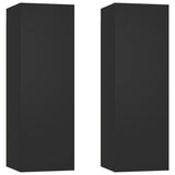 NNEVL TV Cabinets 2 pcs Black 30.5x30x90 cm Chipboard