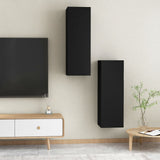 NNEVL TV Cabinets 2 pcs Black 30.5x30x90 cm Chipboard