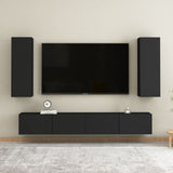 NNEVL TV Cabinets 2 pcs Black 30.5x30x90 cm Chipboard