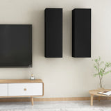 NNEVL TV Cabinets 2 pcs Black 30.5x30x90 cm Chipboard