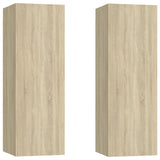 NNEVL TV Cabinets 2 pcs Sonoma Oak 30.5x30x90 cm Chipboard