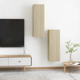 NNEVL TV Cabinets 2 pcs Sonoma Oak 30.5x30x90 cm Chipboard