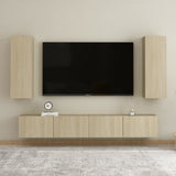 NNEVL TV Cabinets 2 pcs Sonoma Oak 30.5x30x90 cm Chipboard
