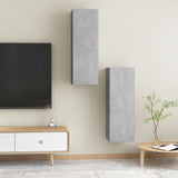 NNEVL TV Cabinets 2 pcs Concrete Grey 30.5x30x90 cm Chipboard