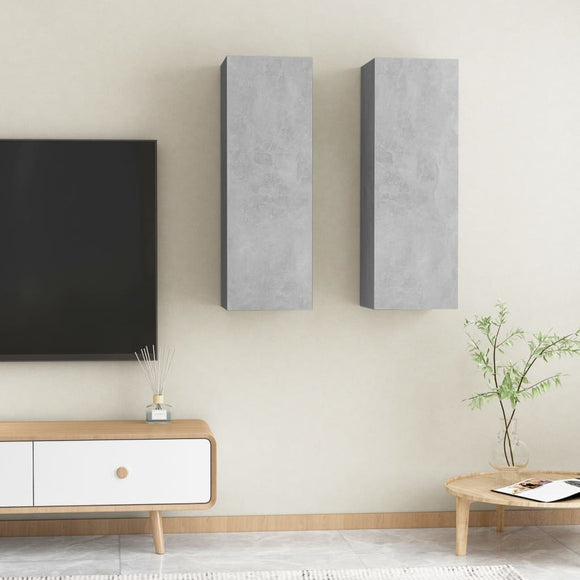 NNEVL TV Cabinets 2 pcs Concrete Grey 30.5x30x90 cm Chipboard
