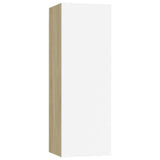 NNEVL TV Cabinet White and Sonoma Oak 30.5x30x90 cm Chipboard