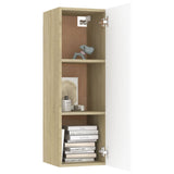 NNEVL TV Cabinet White and Sonoma Oak 30.5x30x90 cm Chipboard