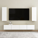 NNEVL TV Cabinet White and Sonoma Oak 30.5x30x90 cm Chipboard