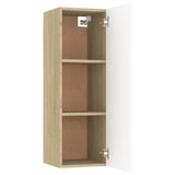 NNEVL TV Cabinet White and Sonoma Oak 30.5x30x90 cm Chipboard